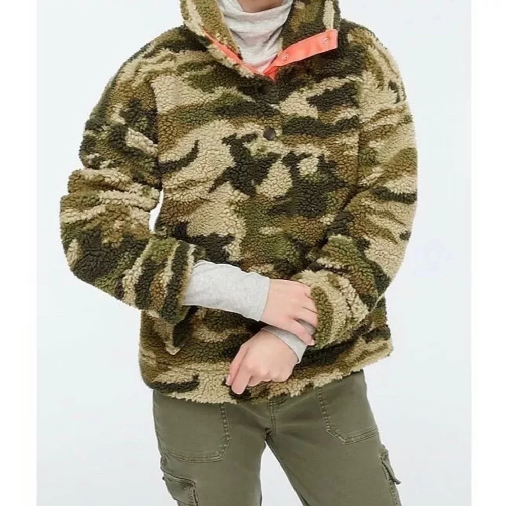 NWT JCREW Sherpa Camo Fleece Jacket